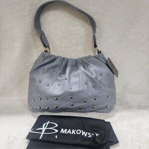 New B. Makowsky Studded Leather Handbag